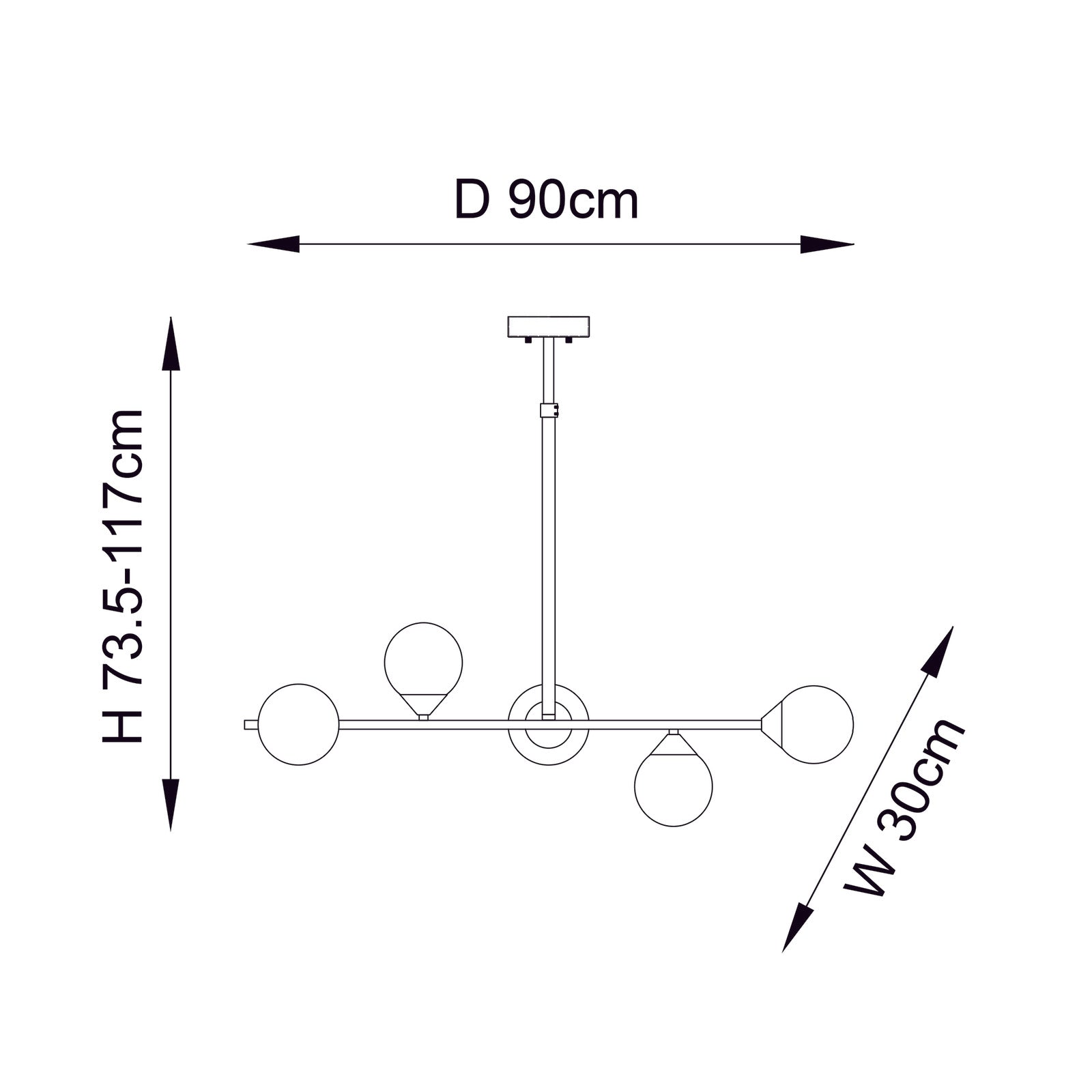 Oklahoma 5-light Linear Pendant