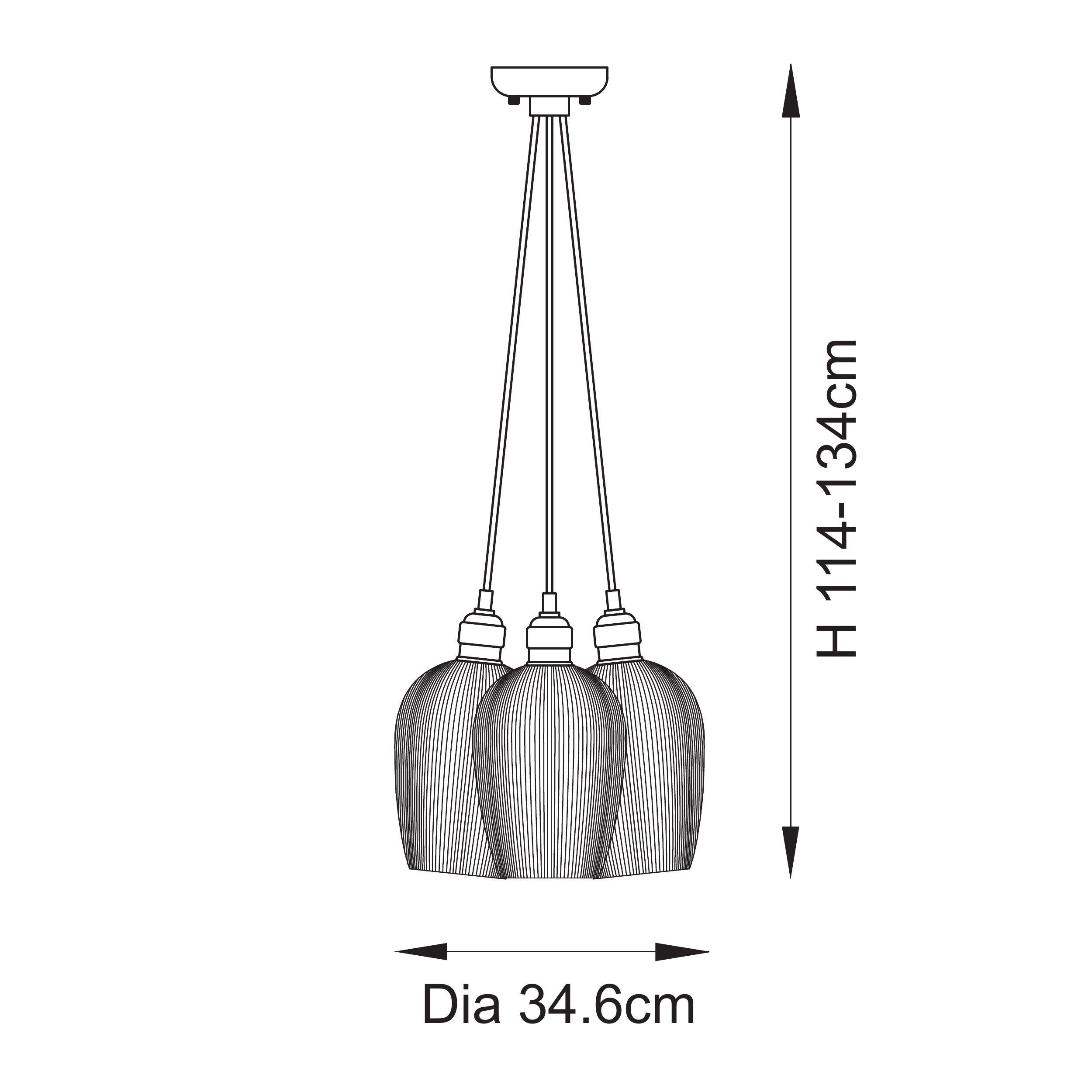 Olympia Ribbed 3-light Pendant