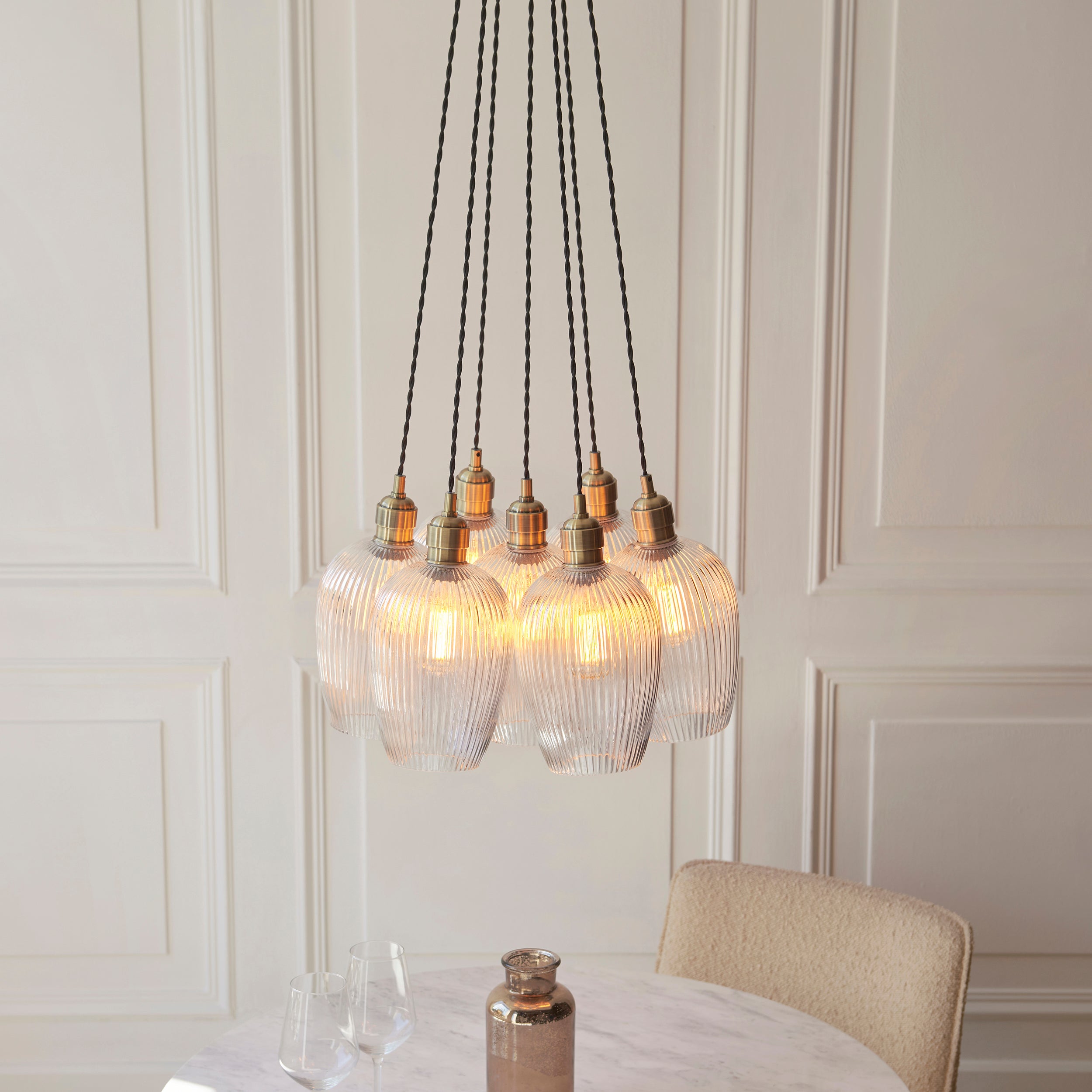 Olympia Ribbed 7-light Pendant