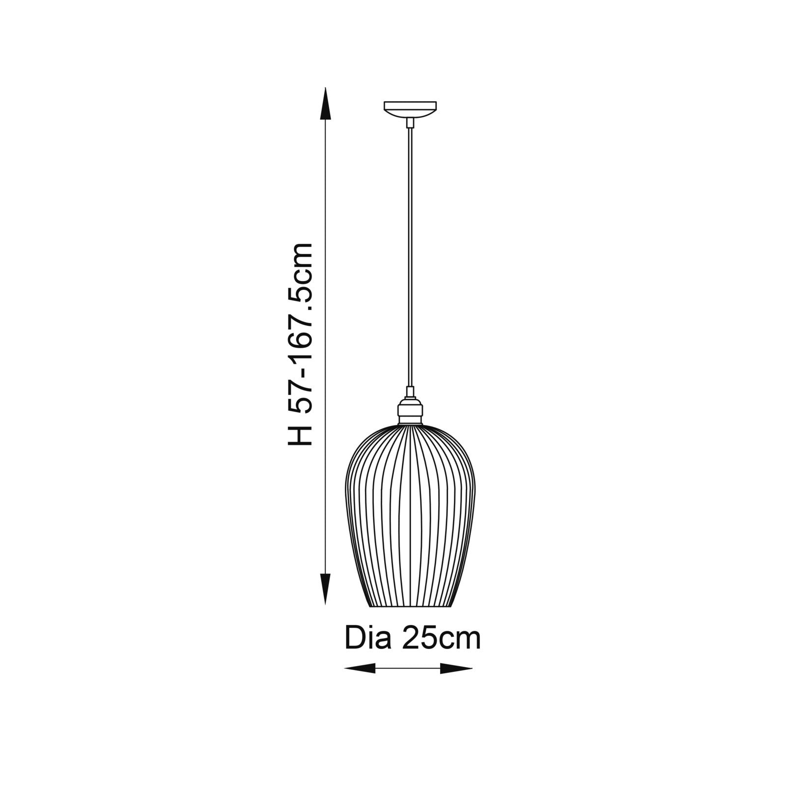 Olympia Ribbed Pendant Large