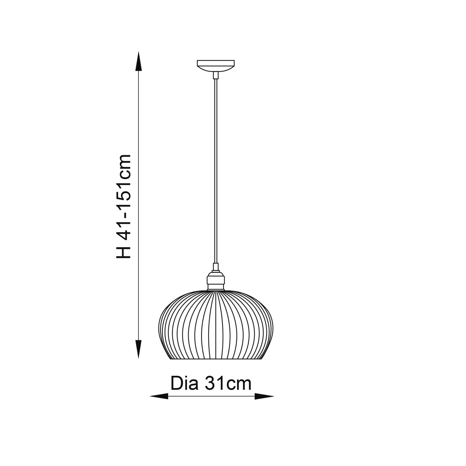 Olympia Ribbed Pendant Medium