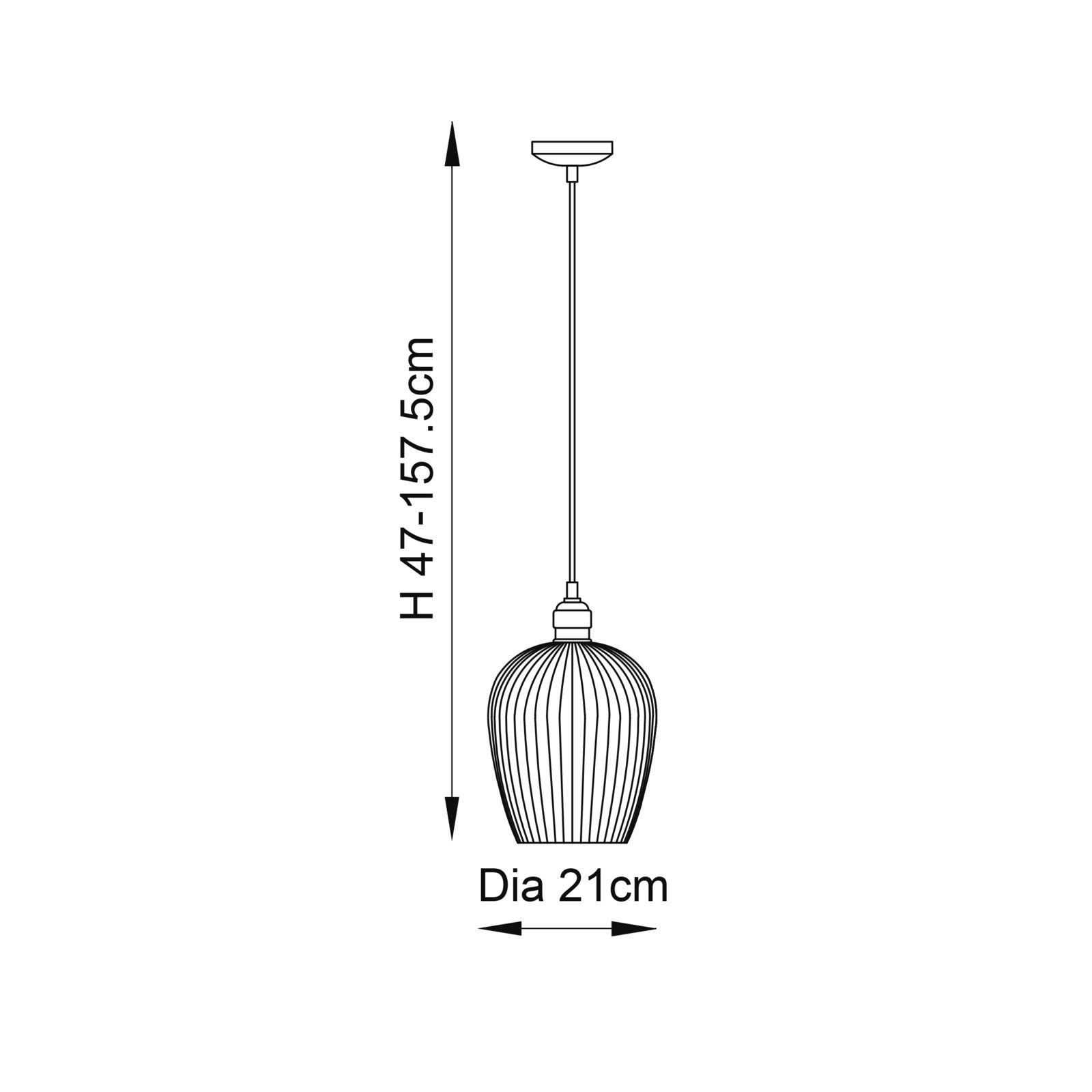 Olympia Ribbed Pendant Small
