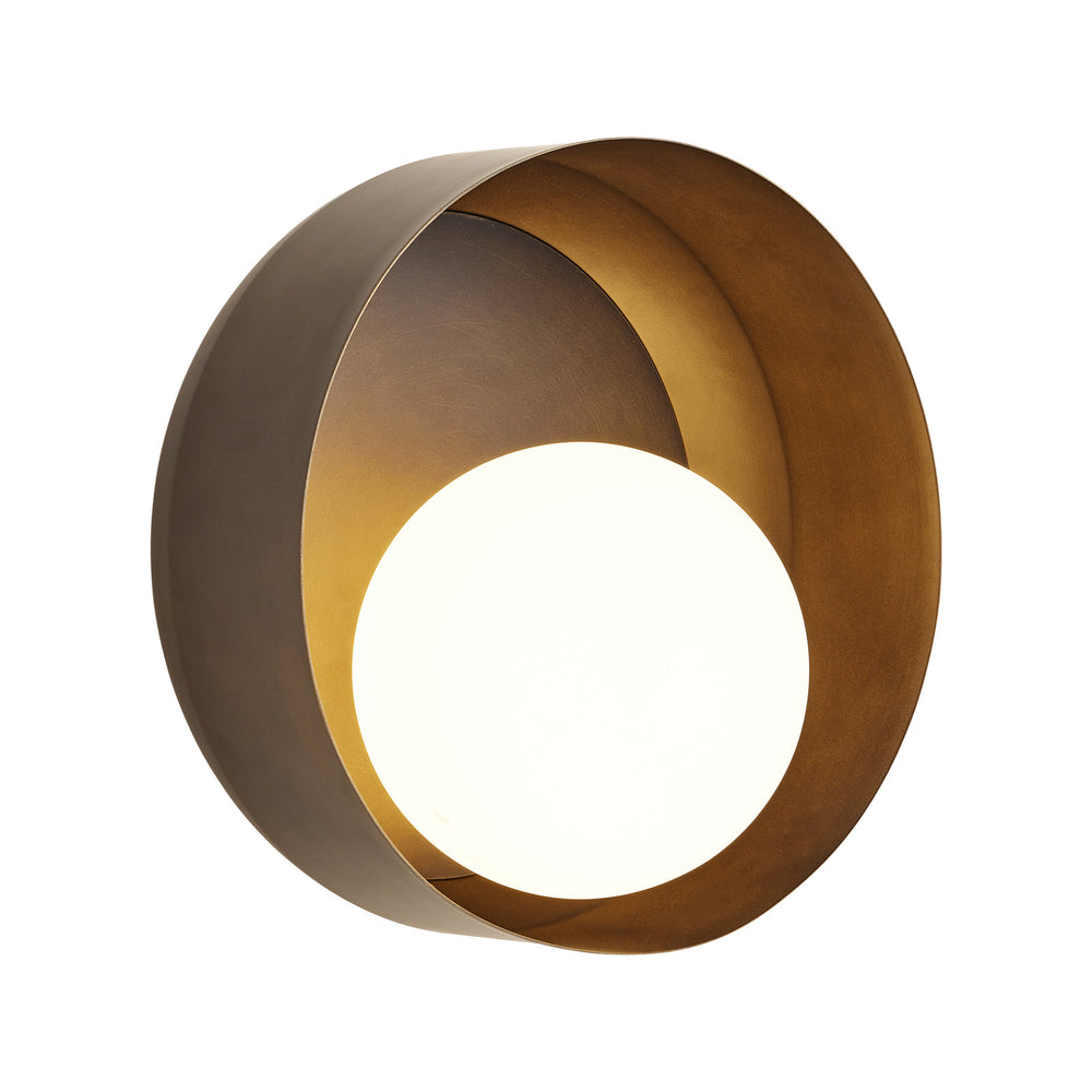 Bourbon Brass Wall Light with Opal Glass