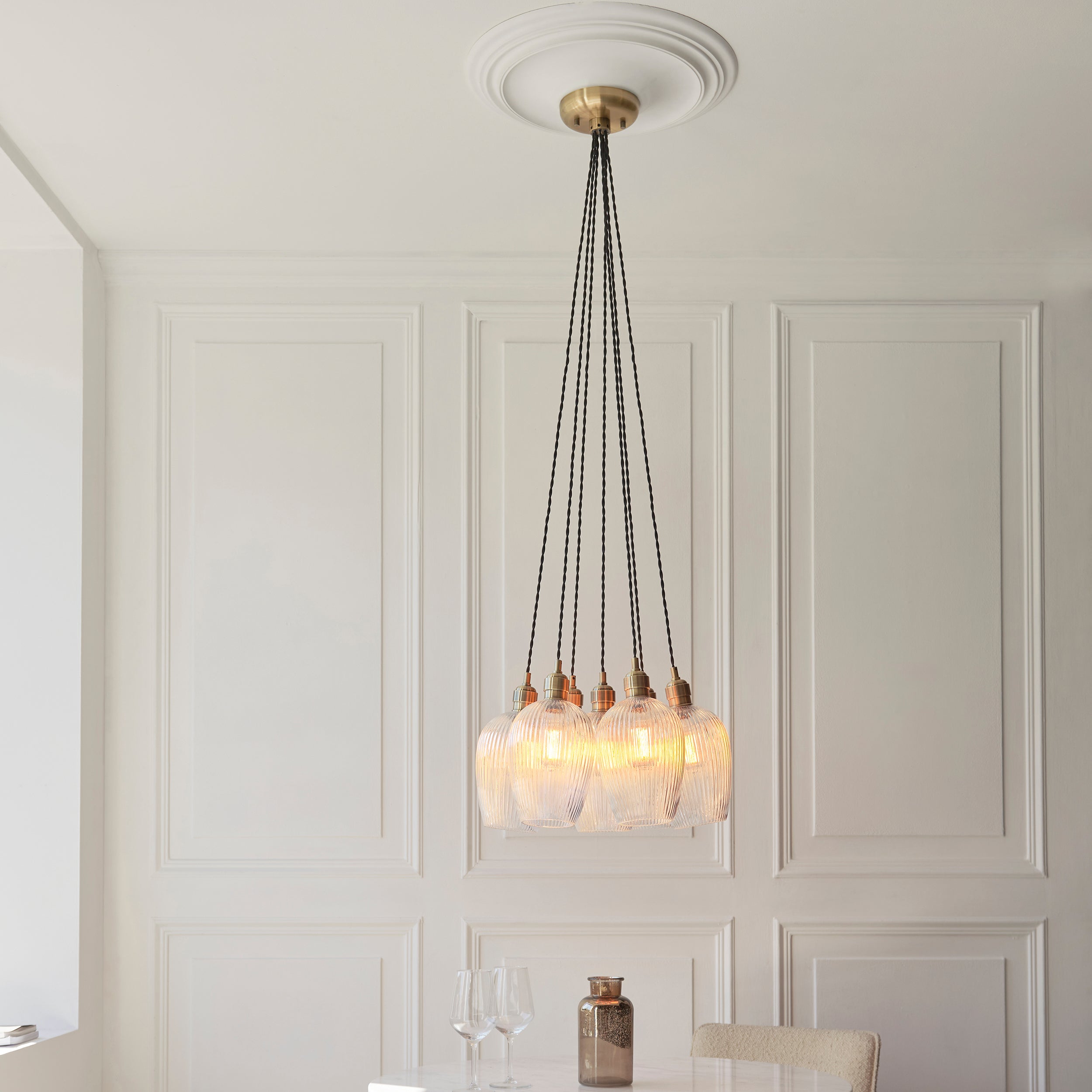 Olympia Ribbed 7-light Pendant