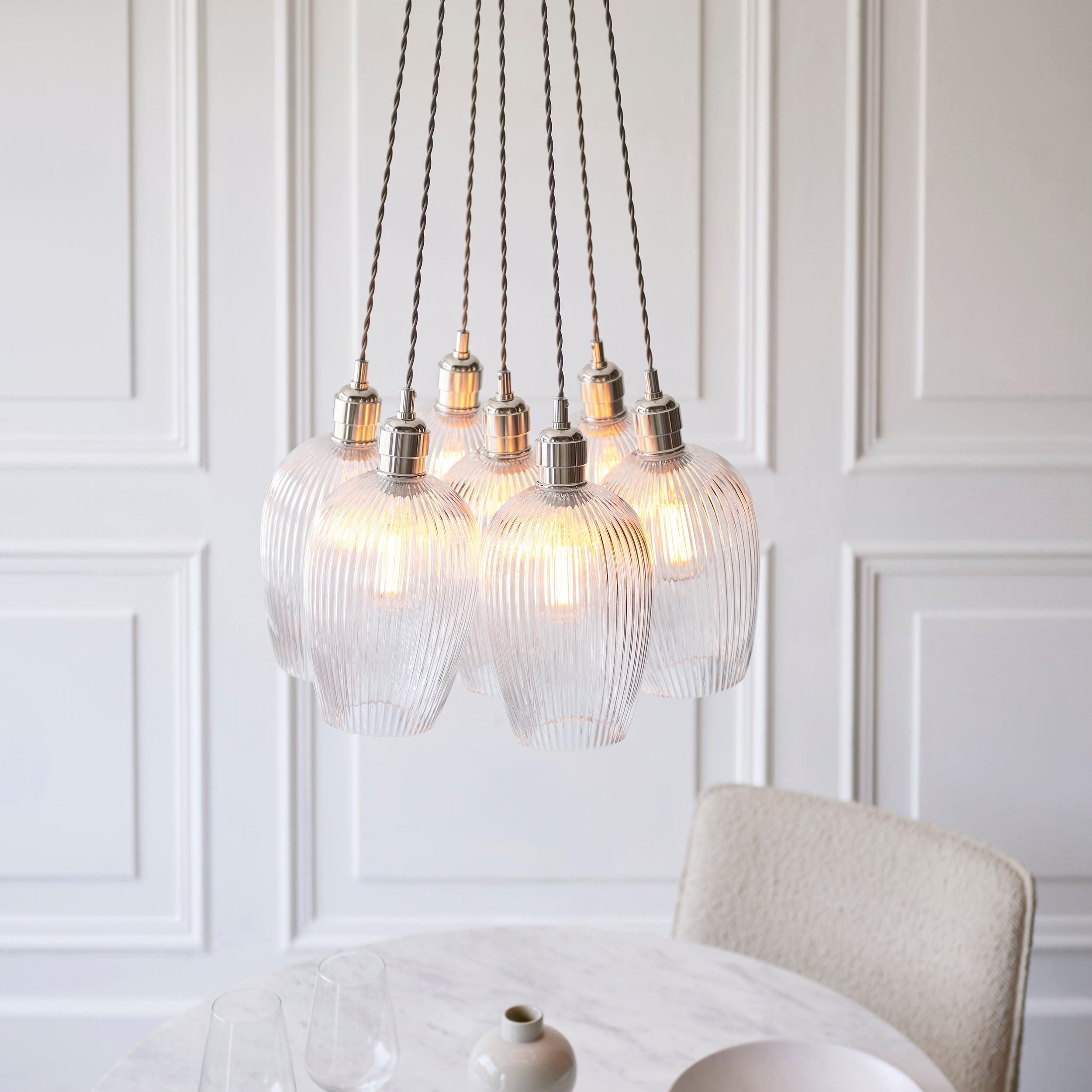 Olympia Ribbed 7-light Pendant