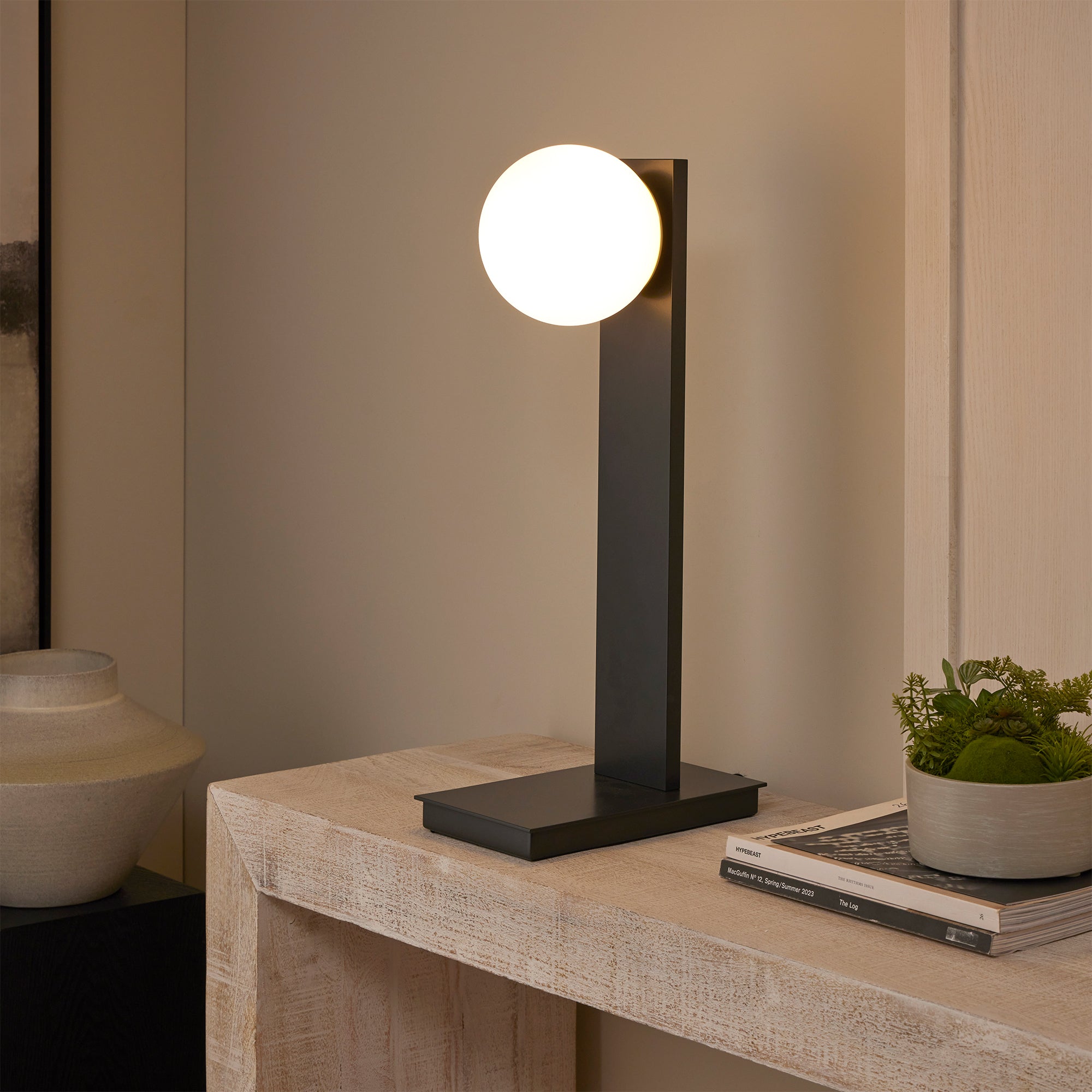 Jura Opal Globe Table Lamp