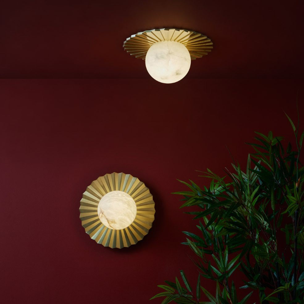 Vistal Alabaster Flush Ceiling Light Medium